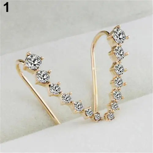 Crystal Ear Climber Earrings
