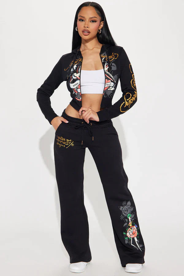 Y2K Retro Vibe Hoodie Set