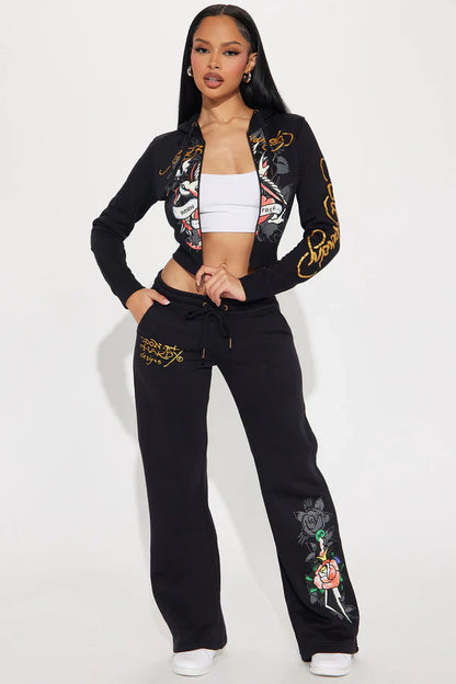 Y2K Retro Vibe Hoodie Set