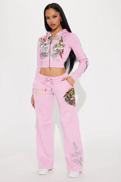 Y2K Retro Vibe Hoodie Set