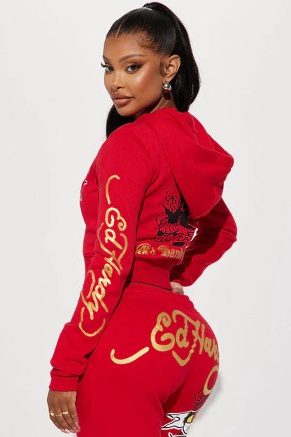 Y2K Retro Vibe Hoodie Set